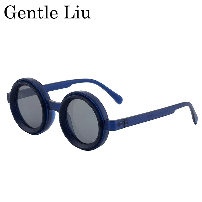 ND9 Adjustable Dimming Polarized Round Sunglasses Men 2026 Luxury Brand Punk Fishing Sun Glasses Outdoor Eyewear UV400 Shades