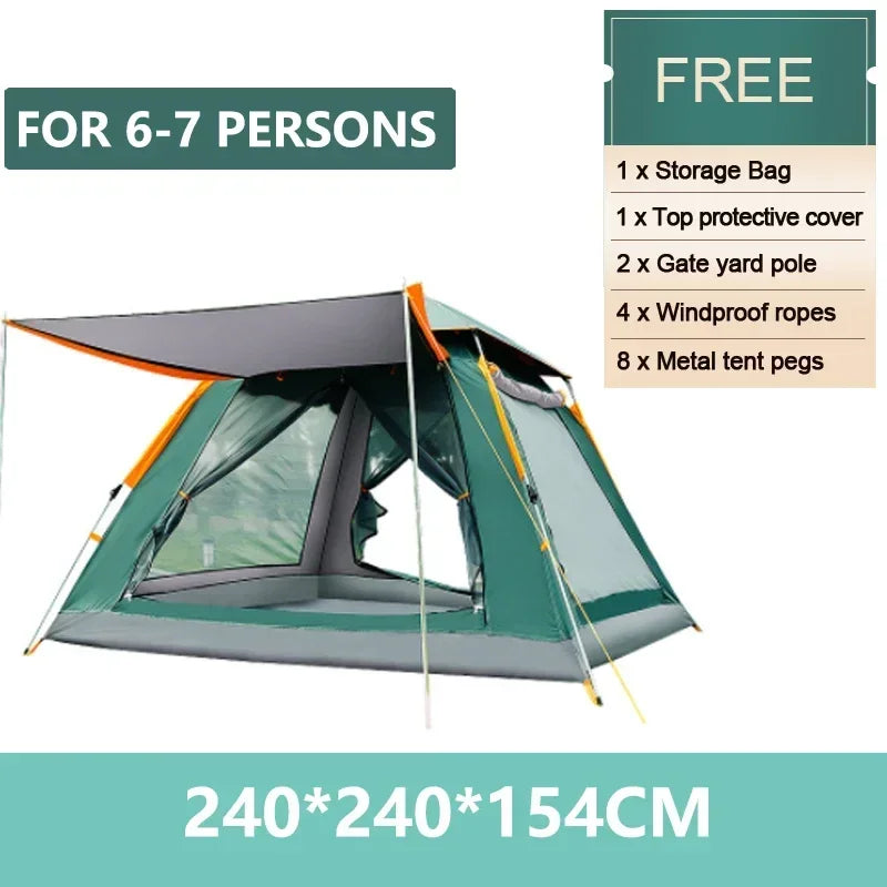 Goture Outdoor Camping Tent 2-6 People Portable Folding Automatic Tent Beach Fishing Family Travel  Park Anti-UV Shade
