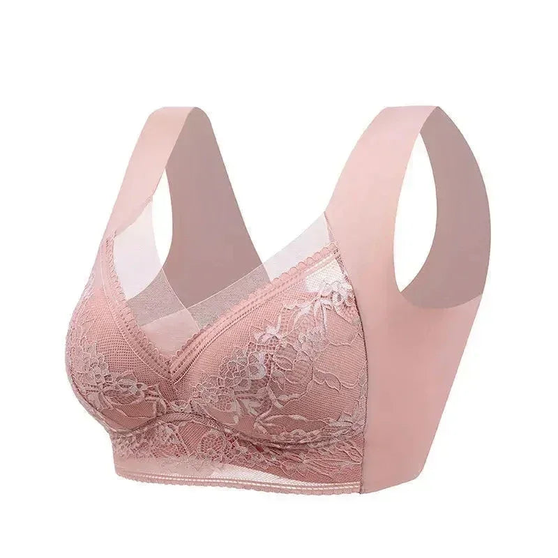 L-6L Mujeres Sujetador Grande Push Up Seda de Hielo Sin Costuras Sujetador Bralette Encaje Sin Aros Sujetadores de Verano Talla Grande Lencería Ropa Interior 15019