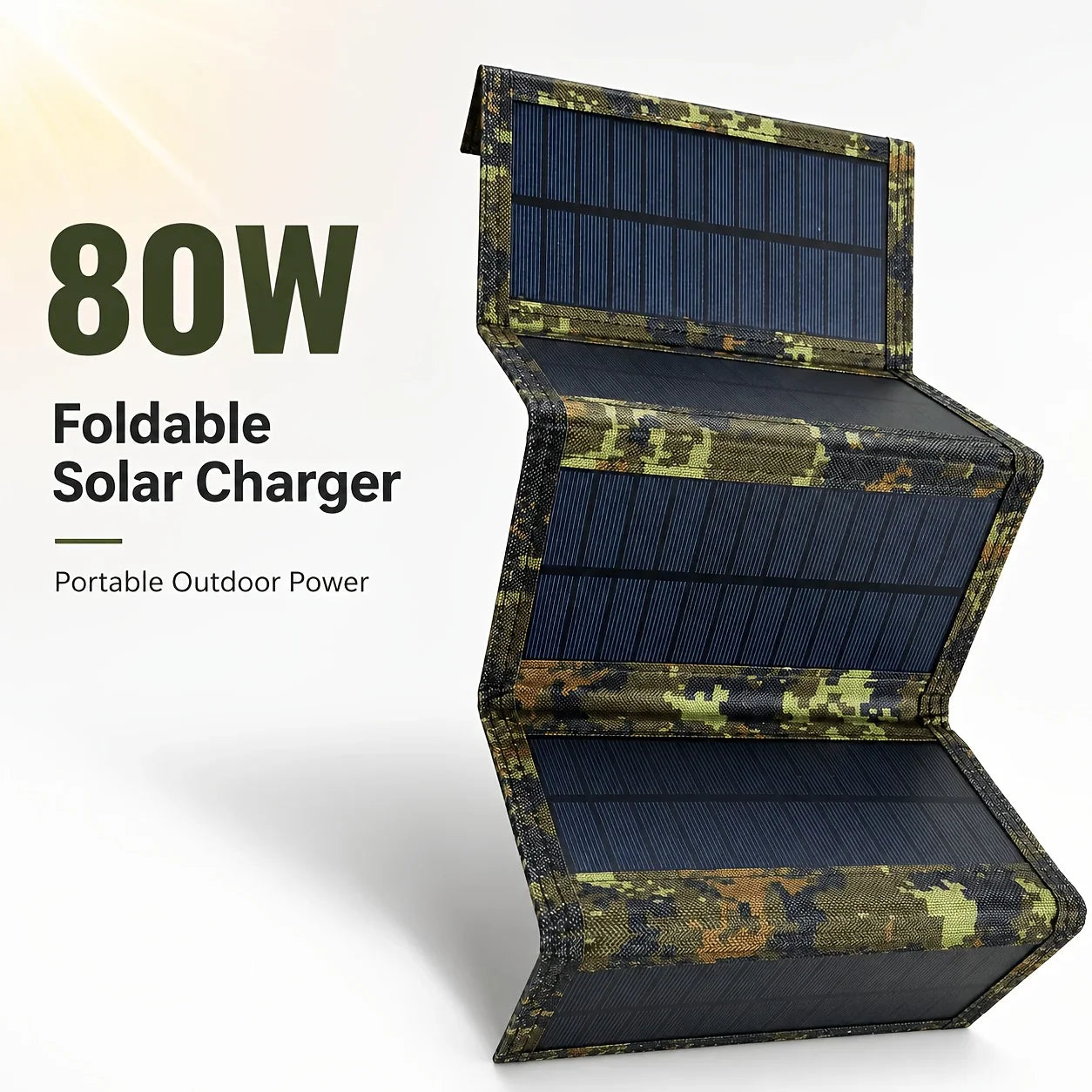 Folding Portable Solar Charging Panel; Outdoor Camping Charging Is No Trouble; The Pattern Is Super Cool