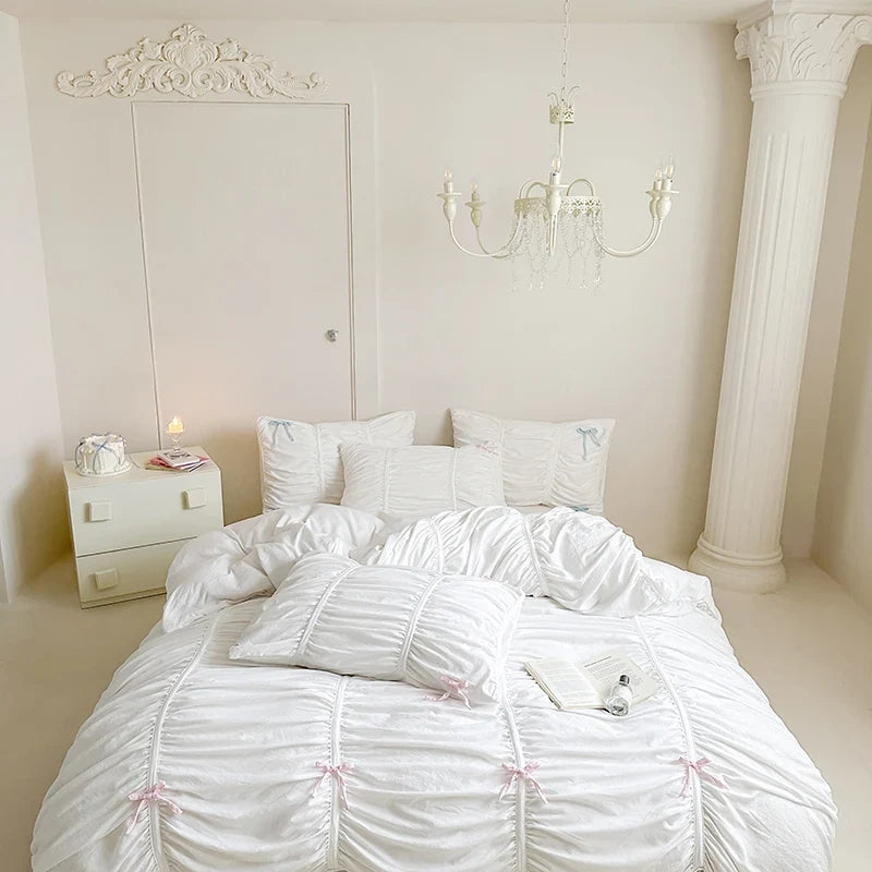 Bonenjoy Bedding Set Simple Style Bedclothes Skin-friendly Bedsheet Set Single/Queen/King Size Bed Linen Set juegos de sábanas
