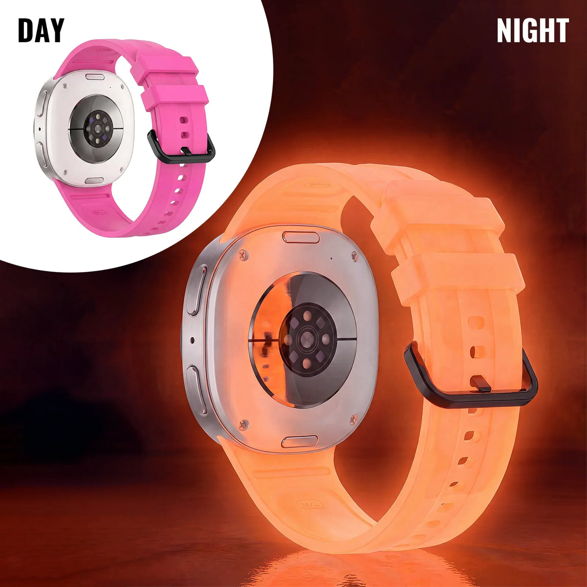 Samsung Galaxy Watch8, 8 Classic & 9 Glow-in-the-Dark Silicone Band