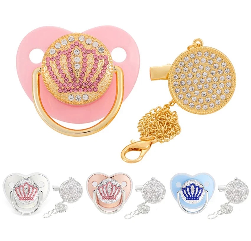 Baby Shower Gifts Baby Pacifier Rhinestone Pacifier Clips Princess