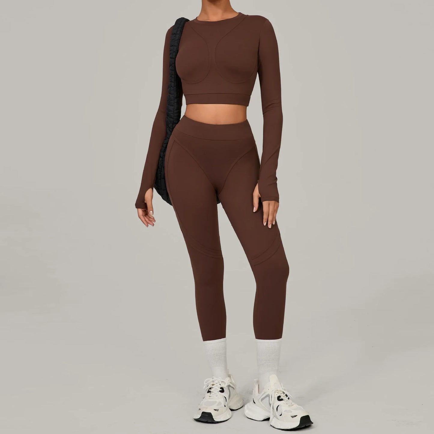 Traje deportivo de yoga sin costuras de cintura alta XP160