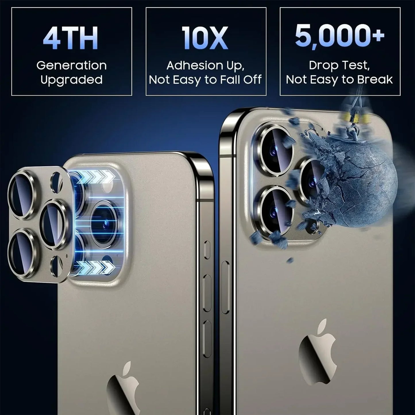 Metal Camera Lens Protector For IPhone 15 16Pro Max Aluminum Alloy Tempered Glass Cover Screen Protector For IPhone 15 16Pro