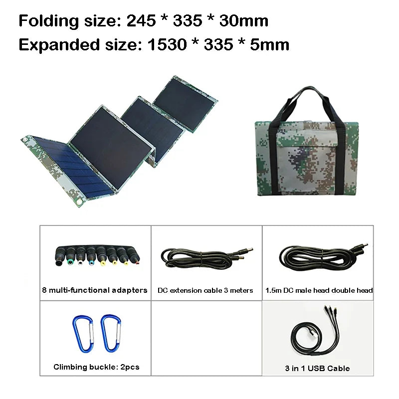 100W Solar Panel Folding Bag Usb+dc Output Solar Charger Portable