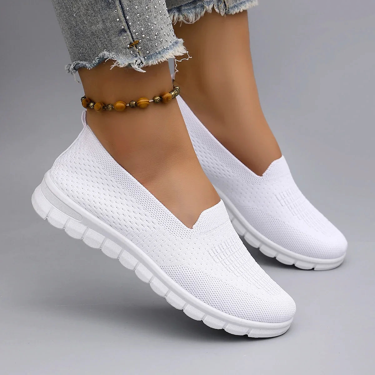 Spring new women's sports shoes, fashionable, breathable, lightweight, non-slip, wear-resistant, casual sports shoes, flat shoes