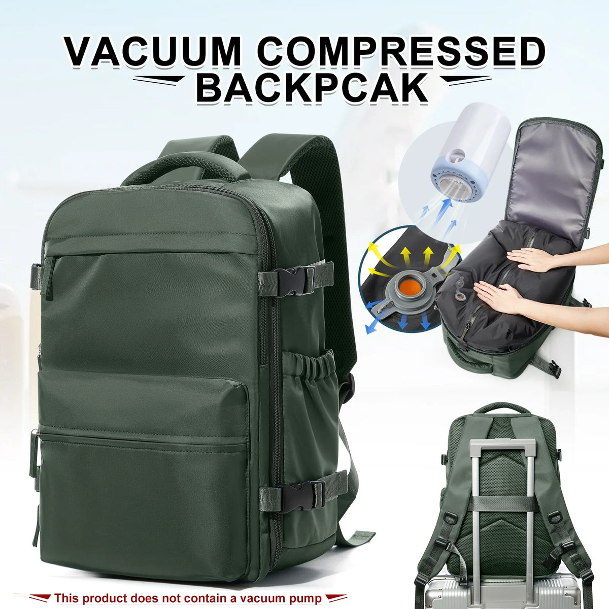 Ryanair Backpack Travel Cabin Airplane Backpack, Air Vacuum Compression Backpack, Women Men Backpack Business Laptop Bag Handbag
