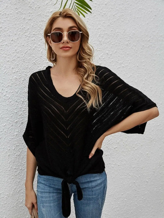 Camisetas Trendsi trajes de baño - Caftán de manga murciélago transparente