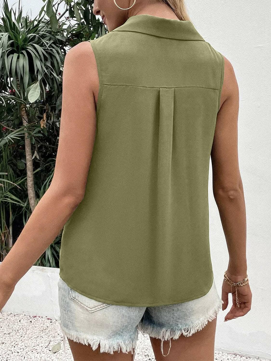 Accessories Trendsi just arrived - Sheer button-up tank with collar