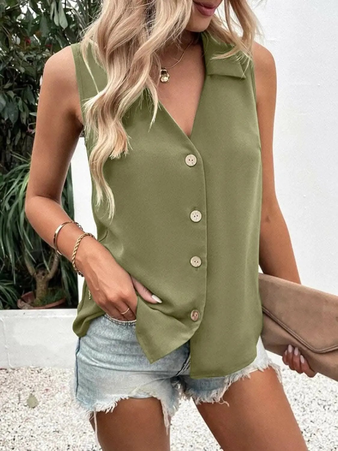 Accessories Trendsi just arrived - Sheer button-up tank with collar