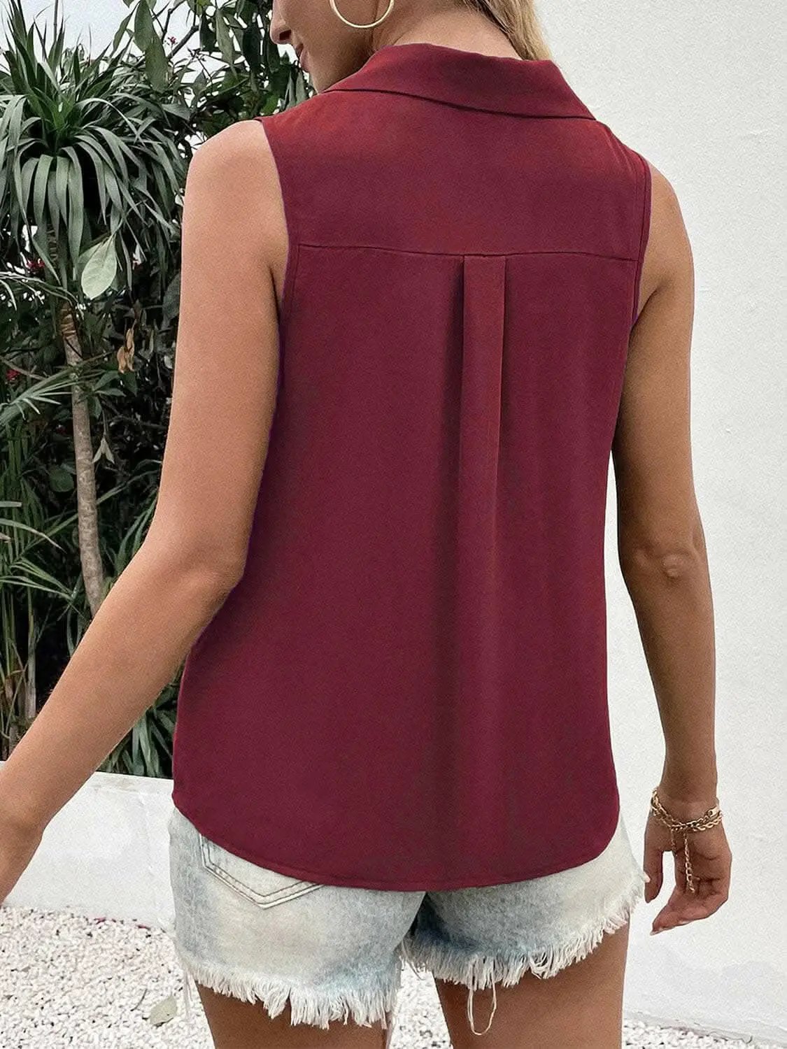 Accessories Trendsi just arrived - Sheer button-up tank with collar