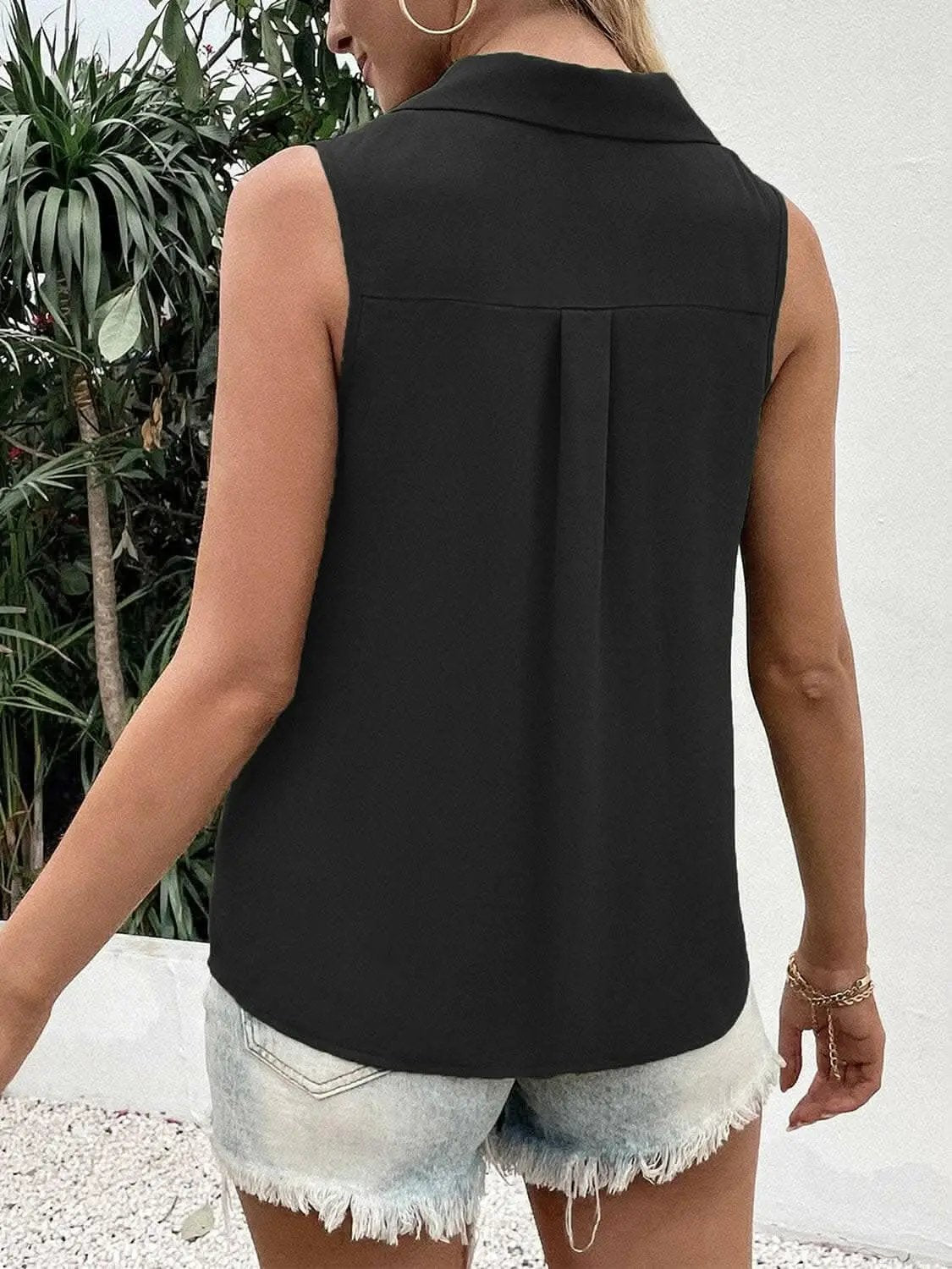 Accessories Trendsi just arrived - Sheer button-up tank with collar
