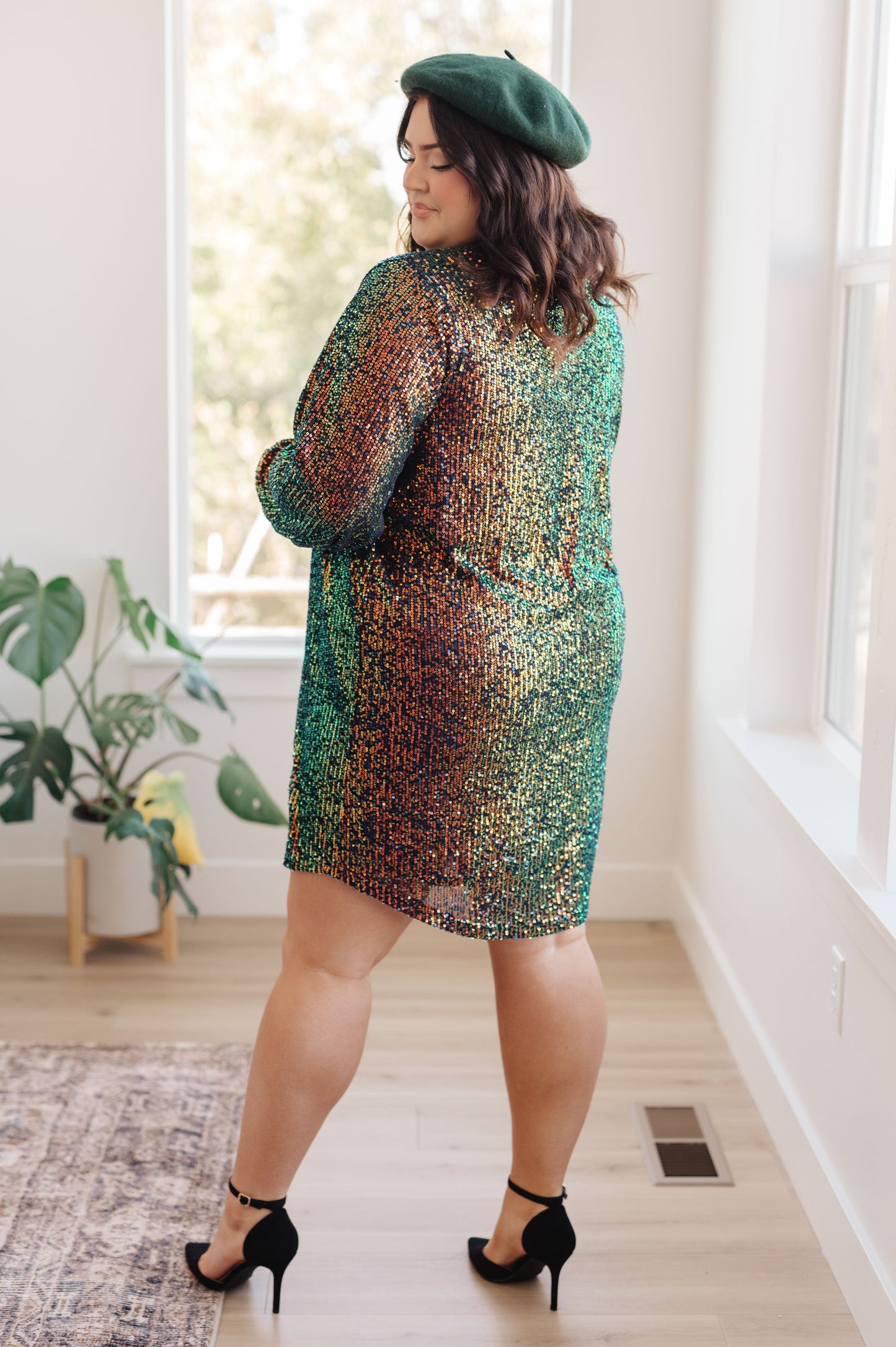 Vestido camisero de lentejuelas Shimmering Splendor