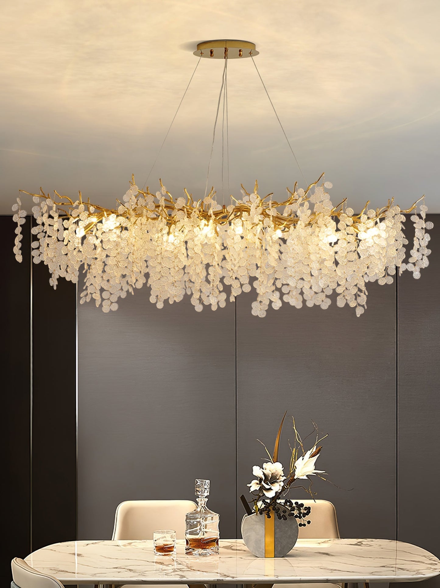 Candelabros de monedas de cristal de Shiro Noda