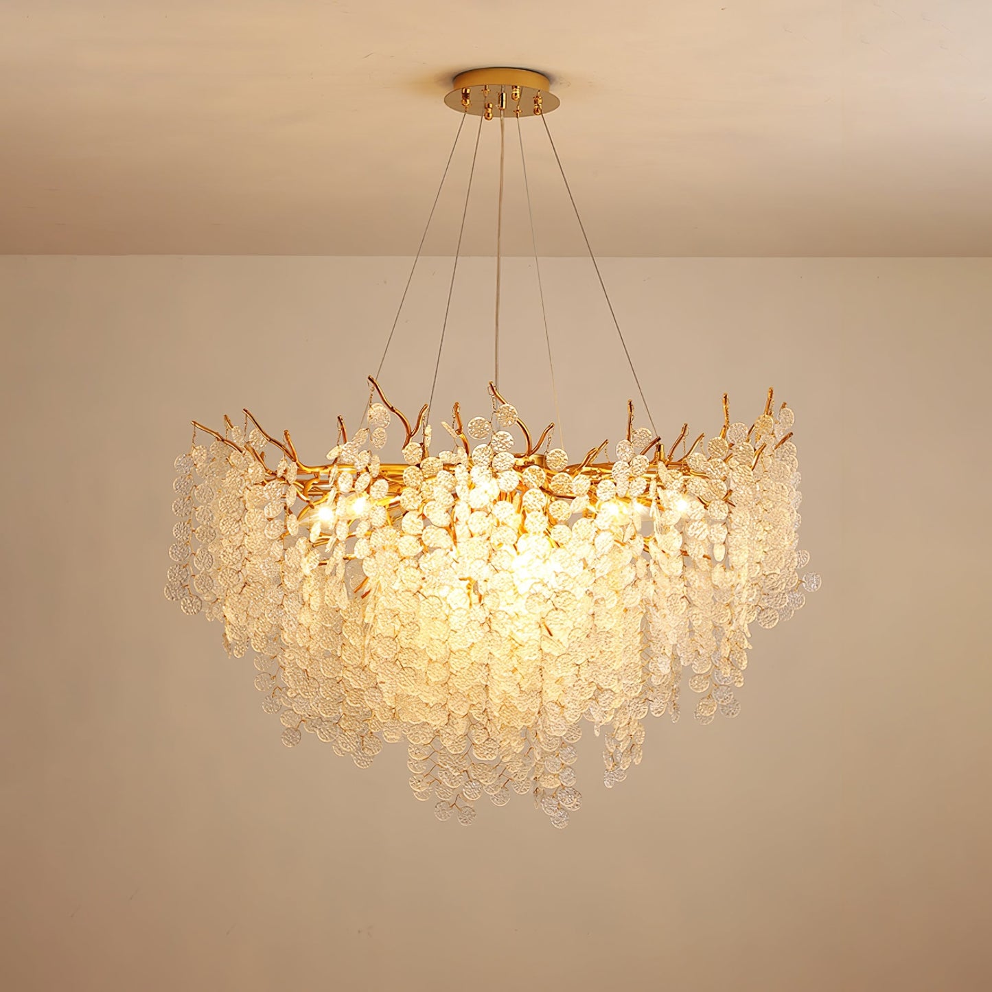 Candelabros de monedas de cristal de Shiro Noda