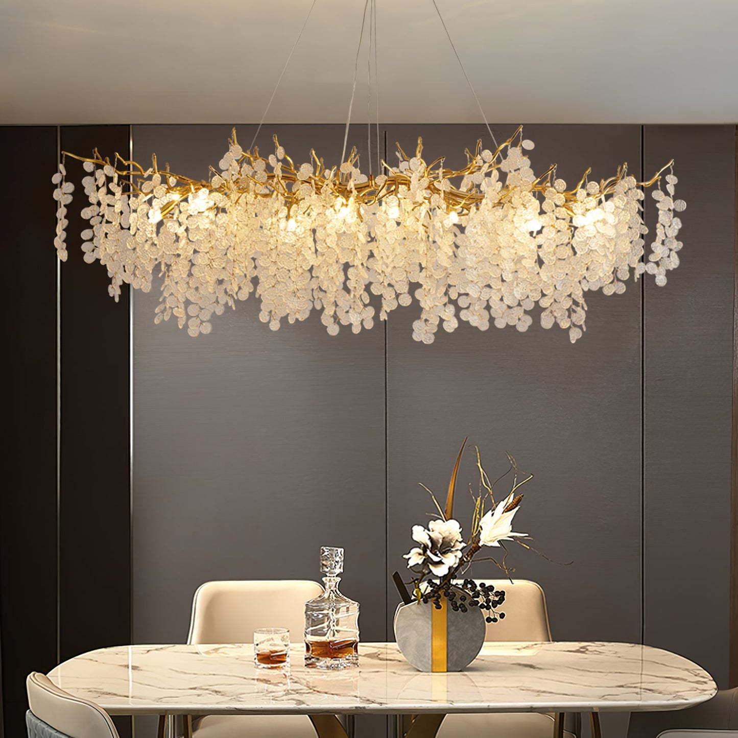 Candelabros de monedas de cristal de Shiro Noda