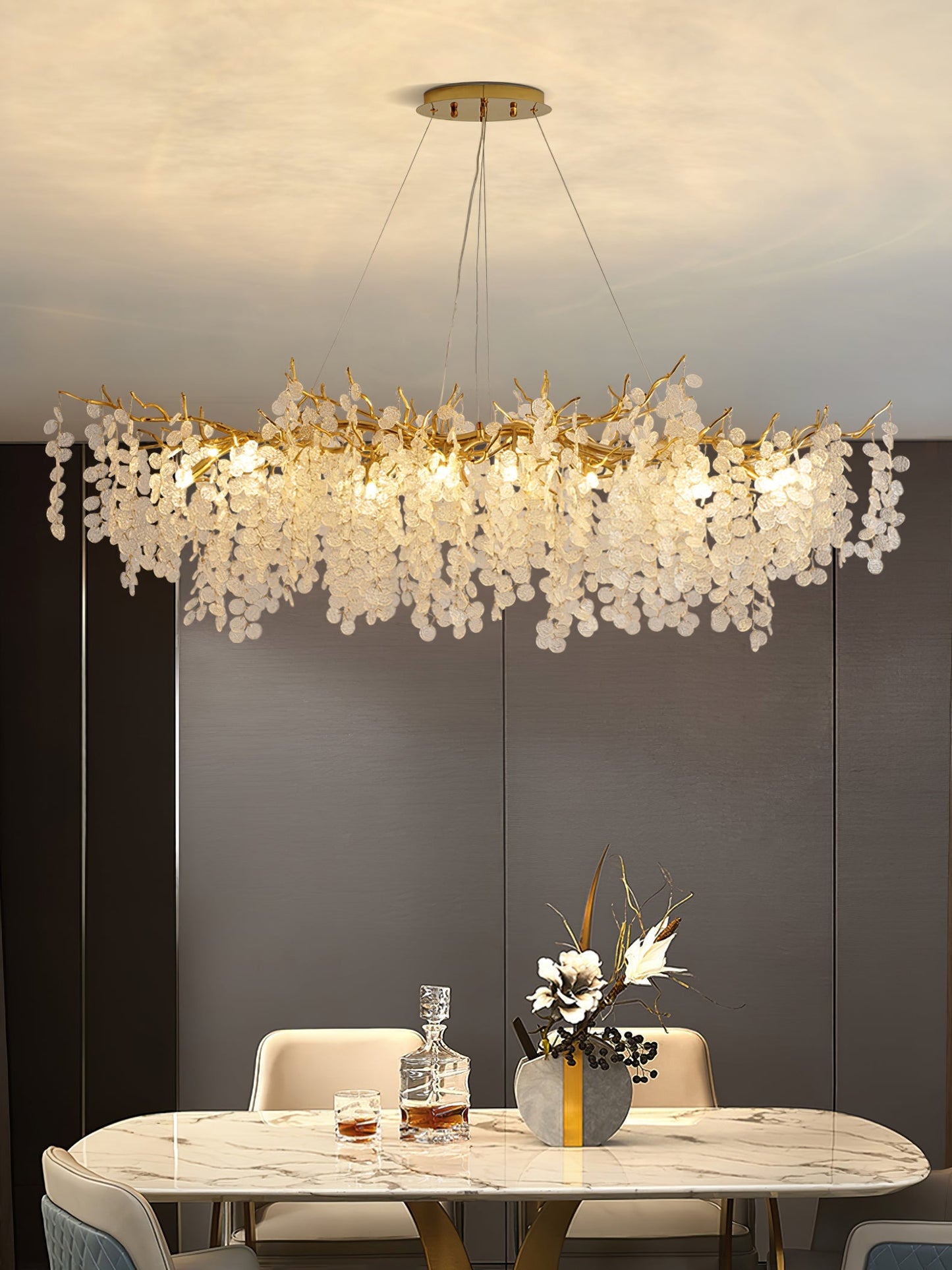 Candelabros de monedas de cristal de Shiro Noda
