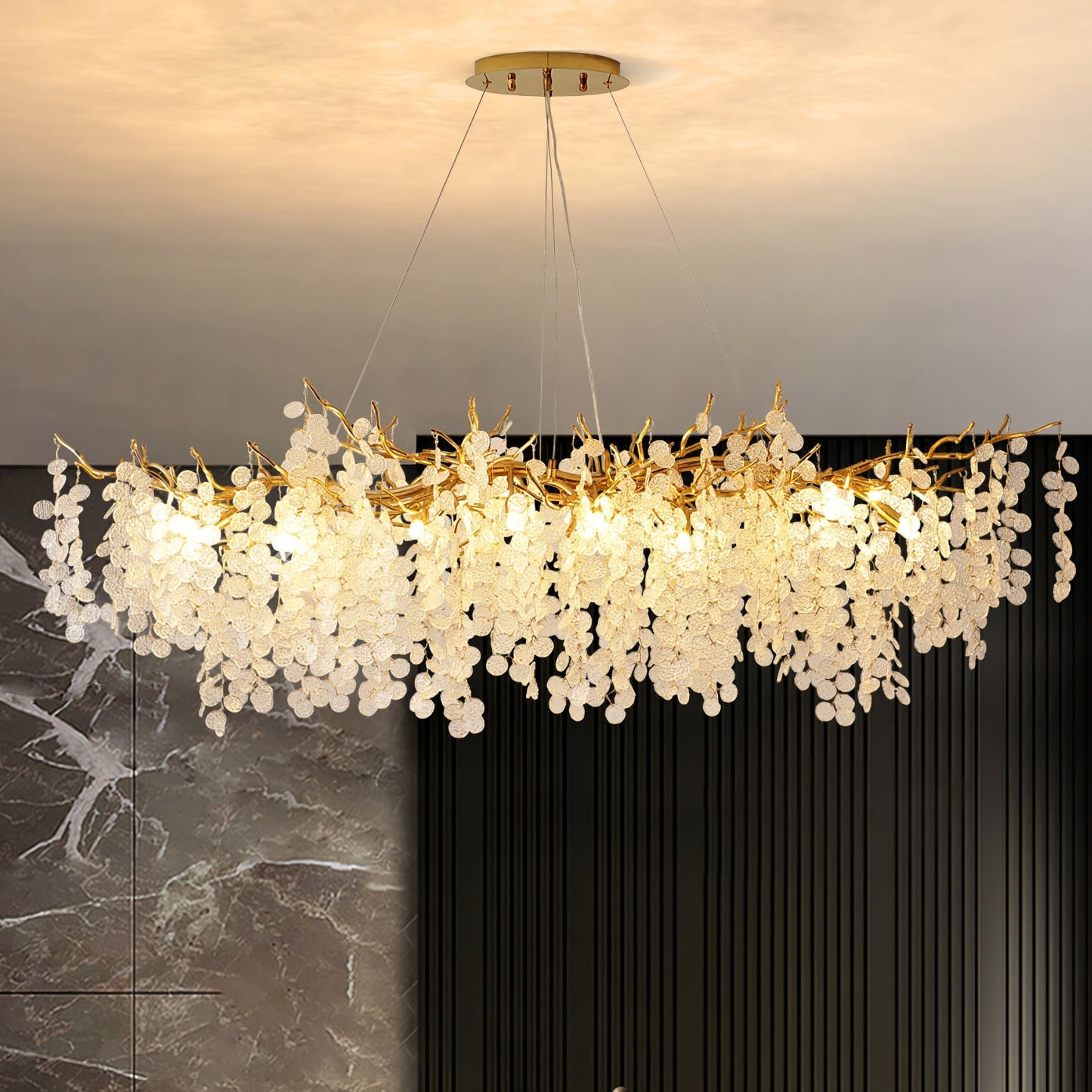 Candelabros de monedas de cristal de Shiro Noda