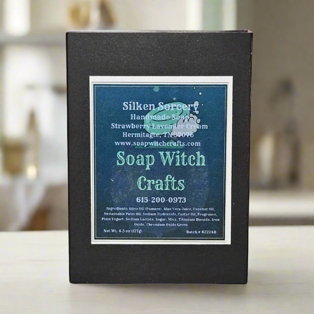Jabón en Barra de Aloe Vera Silken Sorcery - Crema de Fresa y Lavanda
