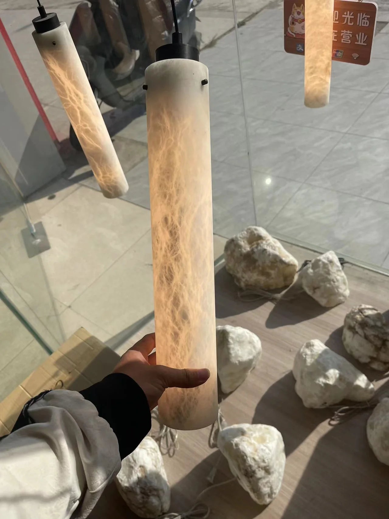 Lámpara Colgante Sencilla de Alabastro