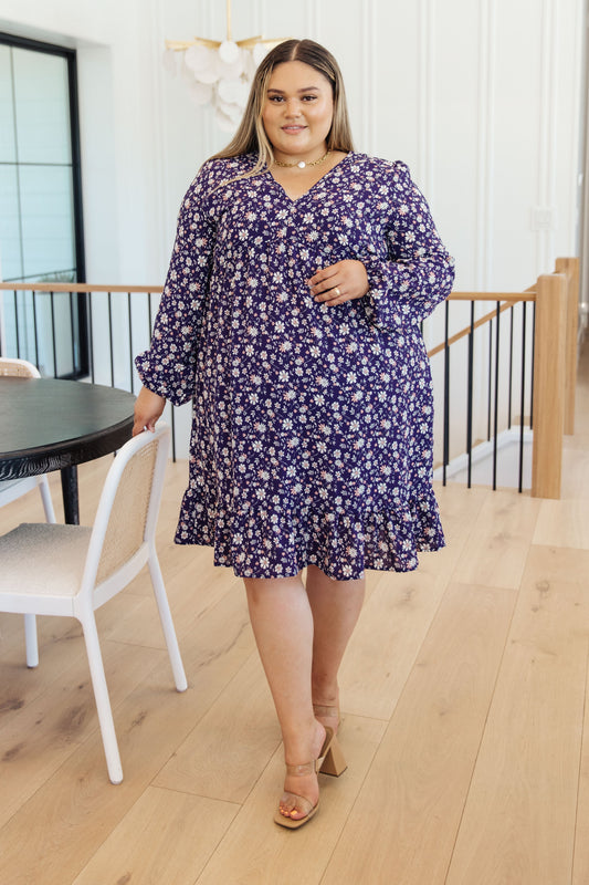 Vestido floral con cuello en V Since You've Been Gone