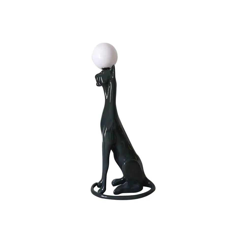 Lámpara de pie decorativa Rylight con perro sentado