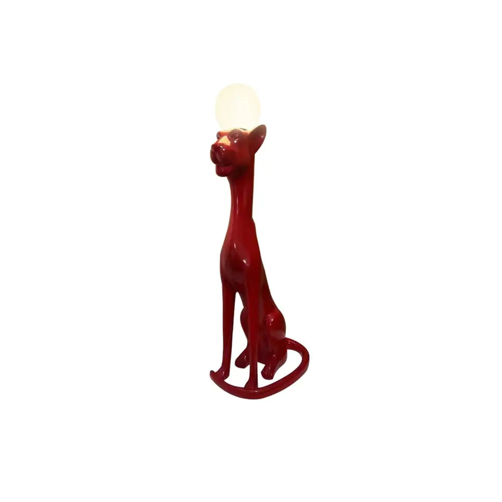 Lámpara de pie decorativa Rylight con perro sentado