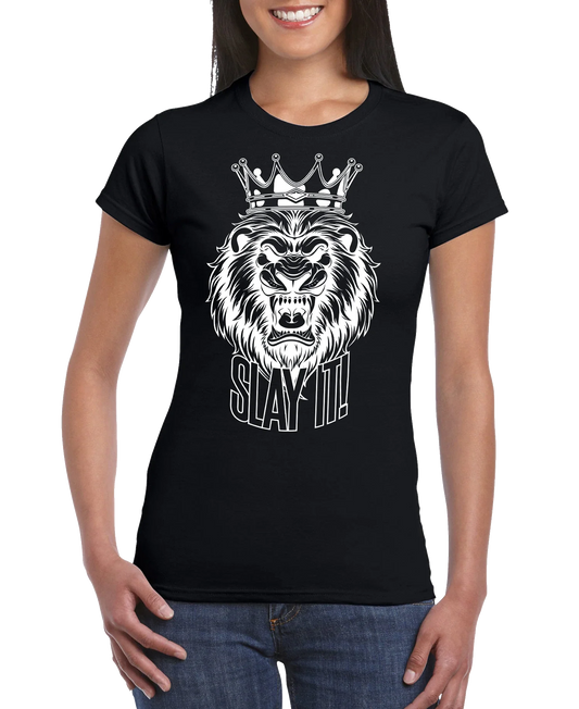 Slay It Camiseta de manga corta ajustada para mujer