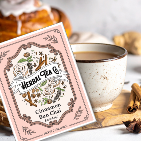 Té de hierbas chai de rollo de canela