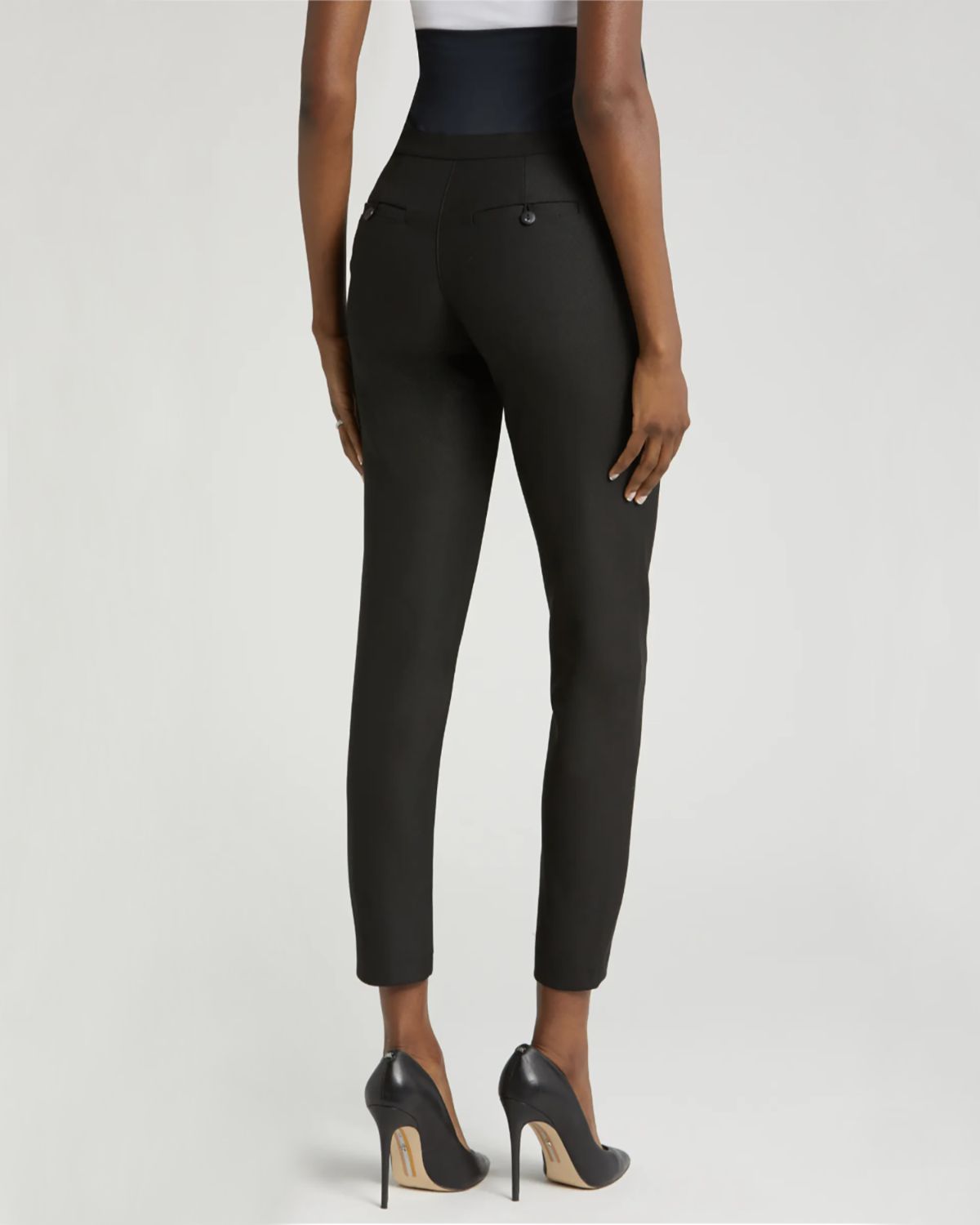 Pantalones de trabajo premamá de corte ajustado en negro
