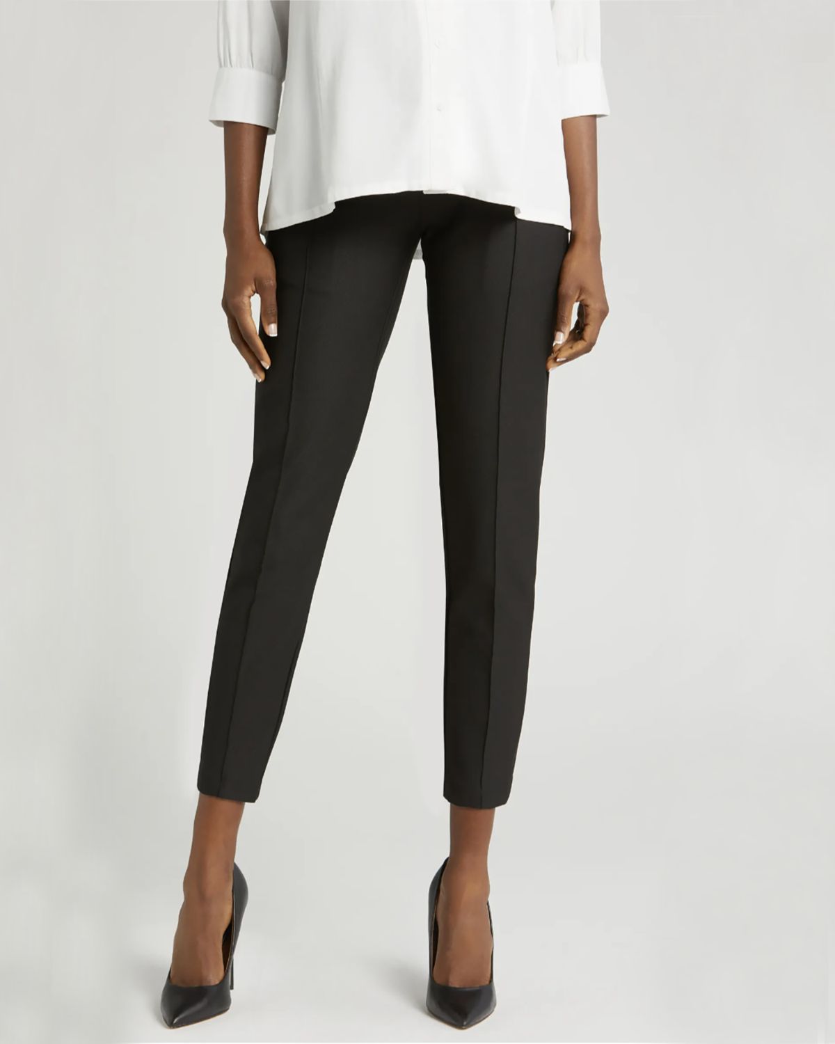 Pantalones de trabajo premamá de corte ajustado en negro