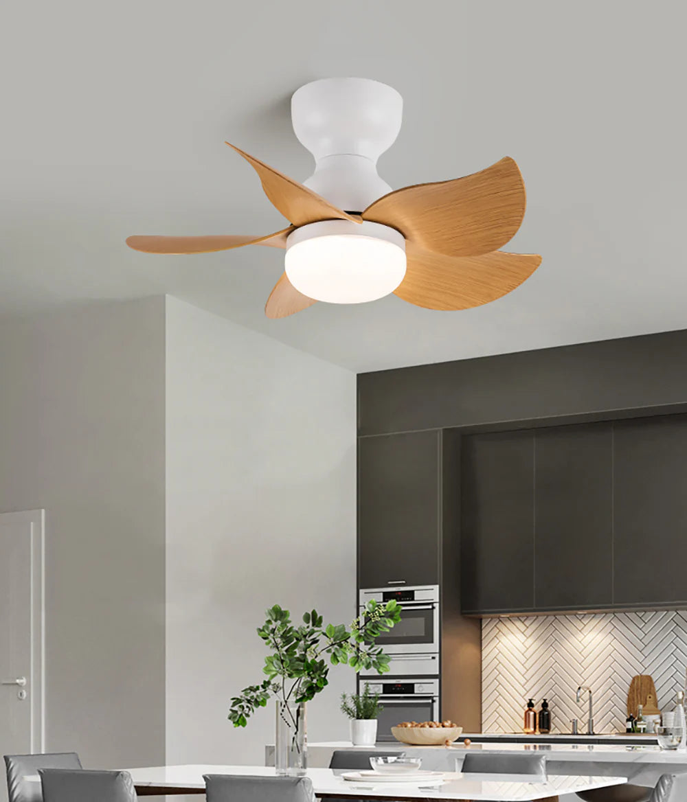 Lámpara de ventilador de techo pequeña de 5 aspas