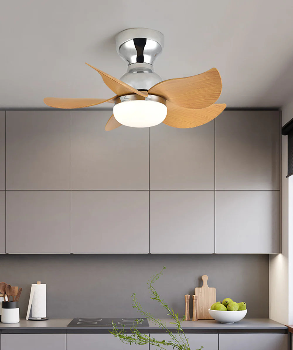 Lámpara de ventilador de techo pequeña de 5 aspas