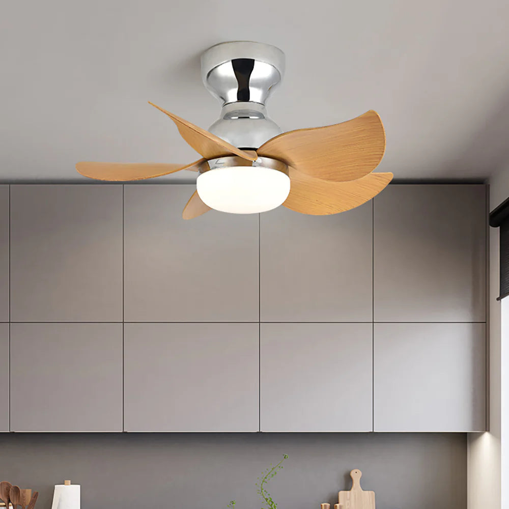 Lámpara de ventilador de techo pequeña de 5 aspas