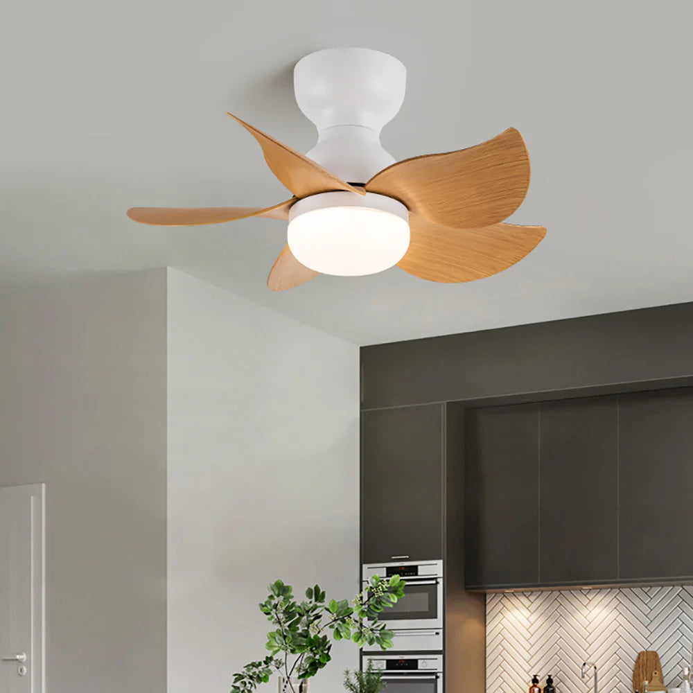 Lámpara de ventilador de techo pequeña de 5 aspas
