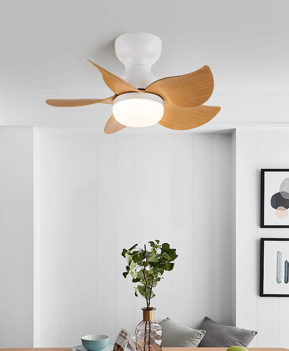 Lámpara de ventilador de techo pequeña de 5 aspas