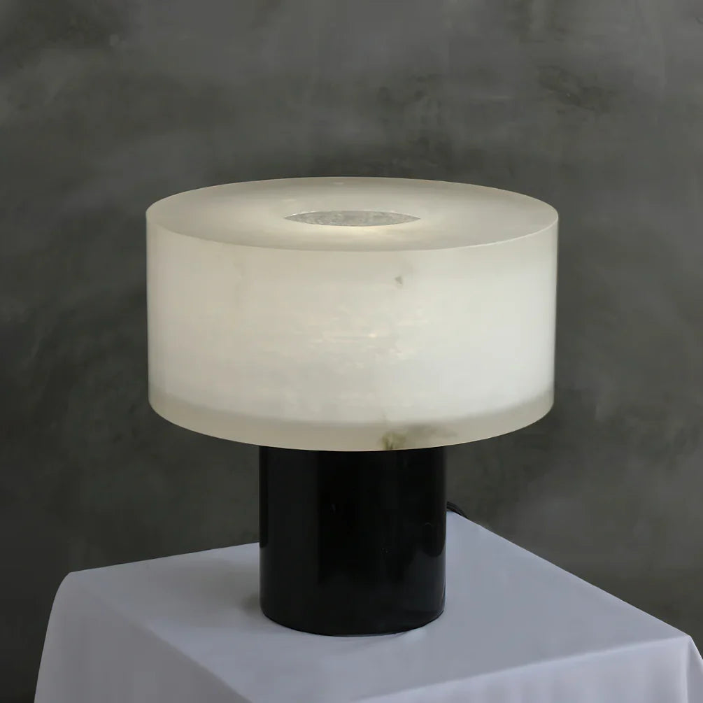 Lámpara de Mesa Pequeña de Alabastro Sólido