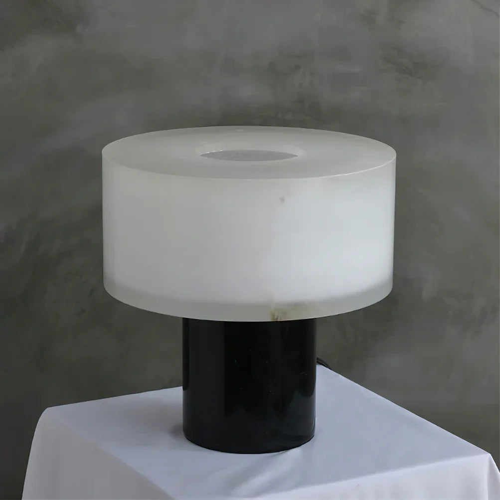 Lámpara de Mesa Pequeña de Alabastro Sólido