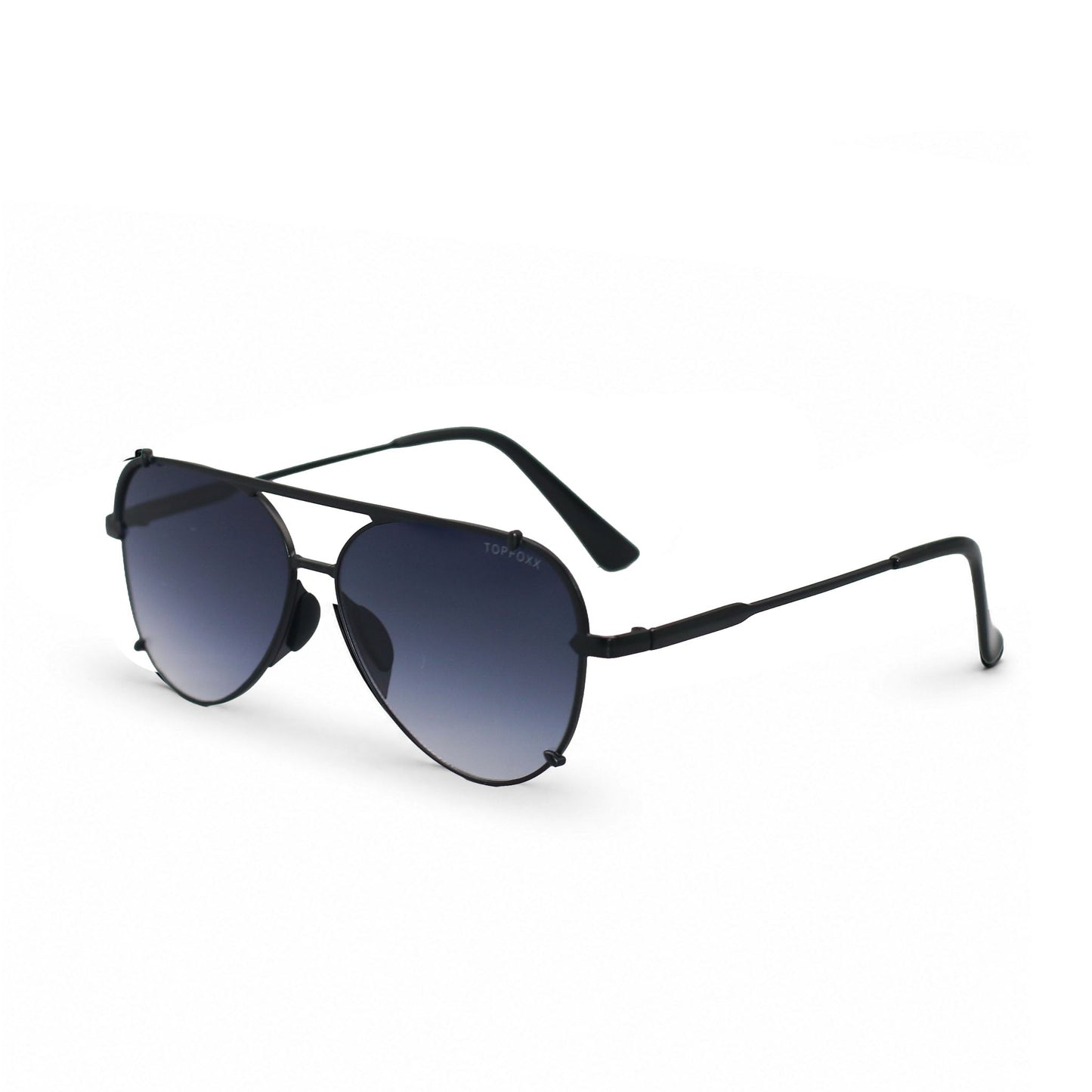 Smaller Cristina - Faded Black - Tangle Free Round Aviator Sunglasses