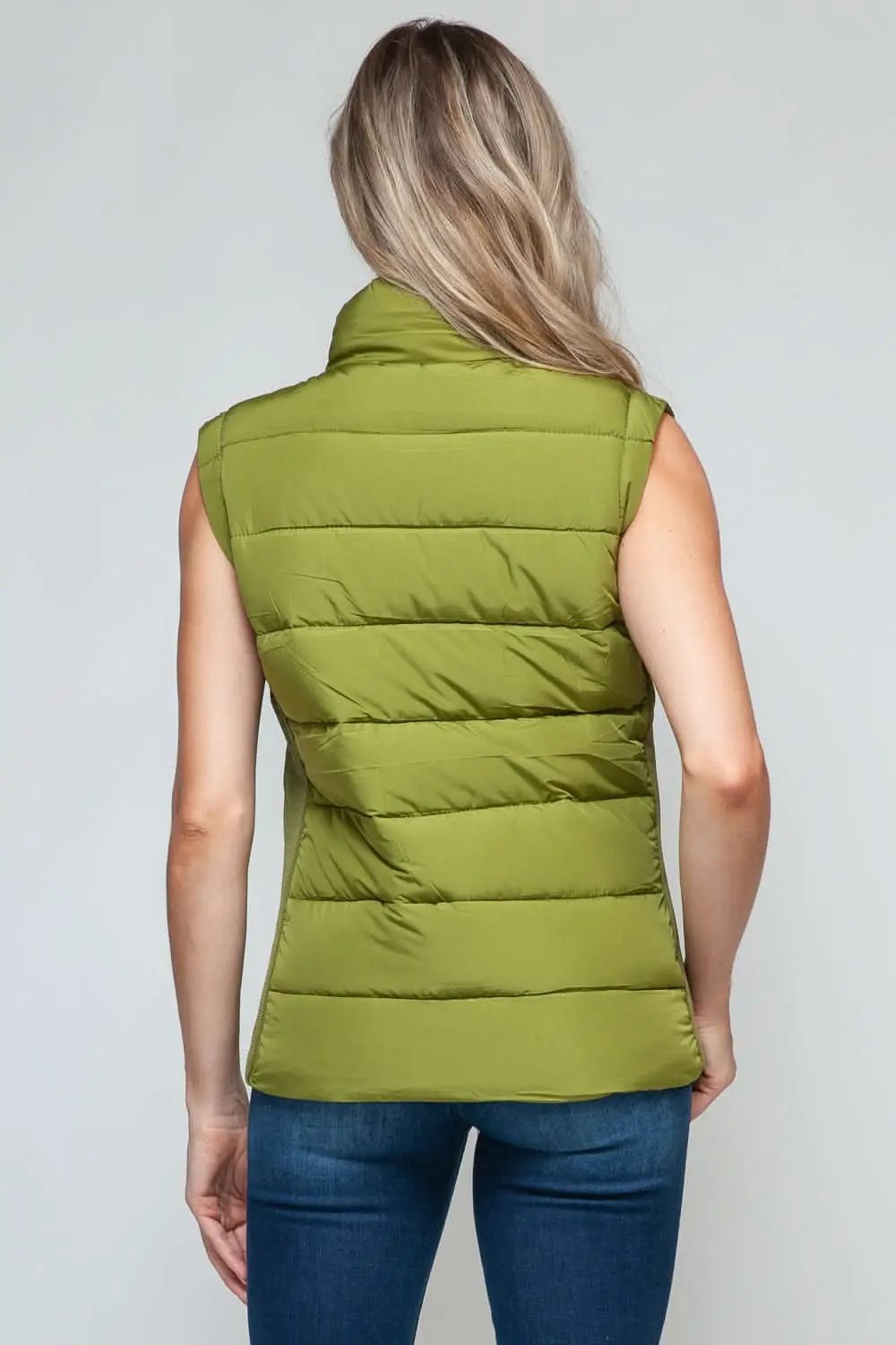 Cozy Knit Vest Women's Layering Turtleneck Zip-Up Warm Vest