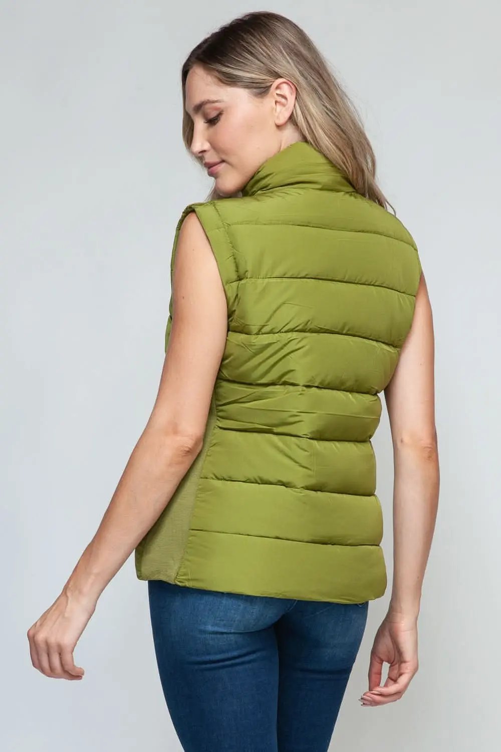 Cozy Knit Vest Women's Layering Turtleneck Zip-Up Warm Vest