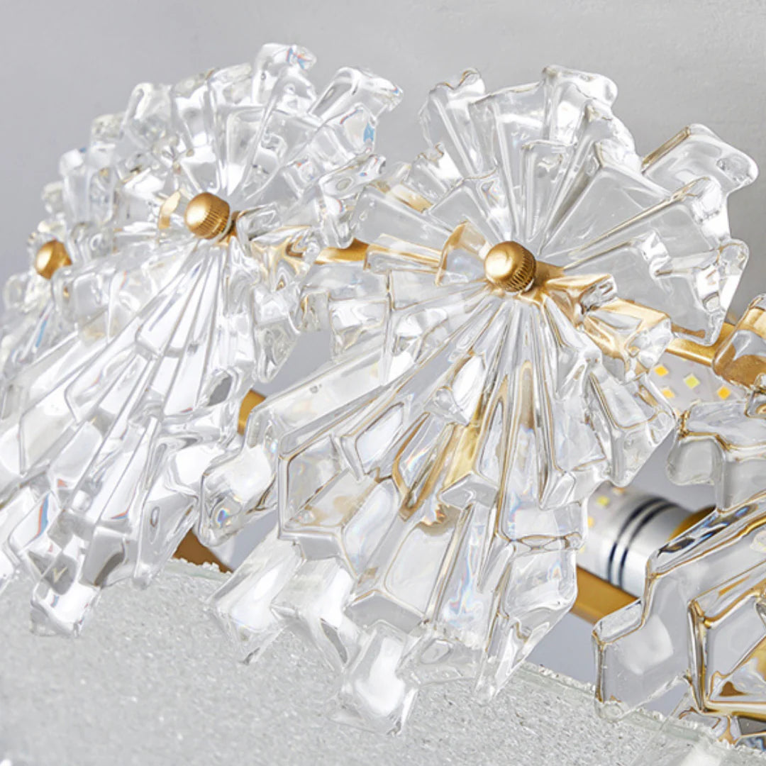 Lámpara de techo redonda de cristal Snowflake