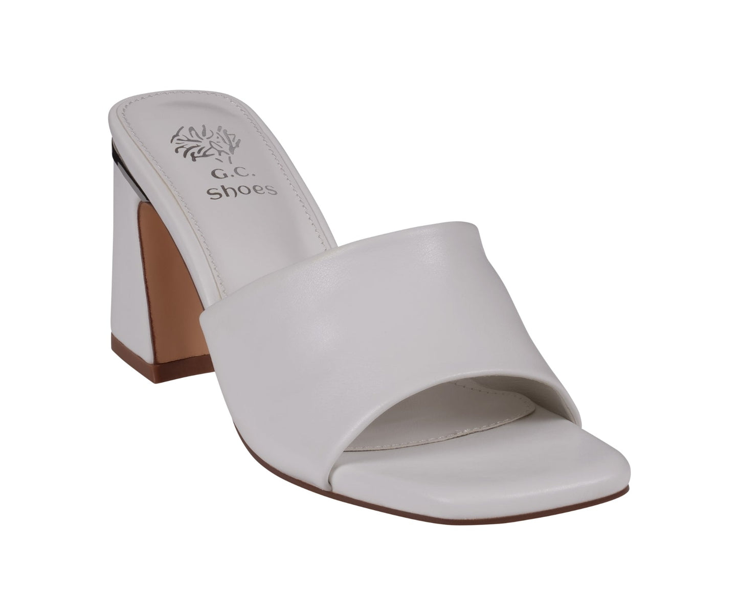 Sandalias de tacón para mujer Soho blancas con puntera cuadrada
