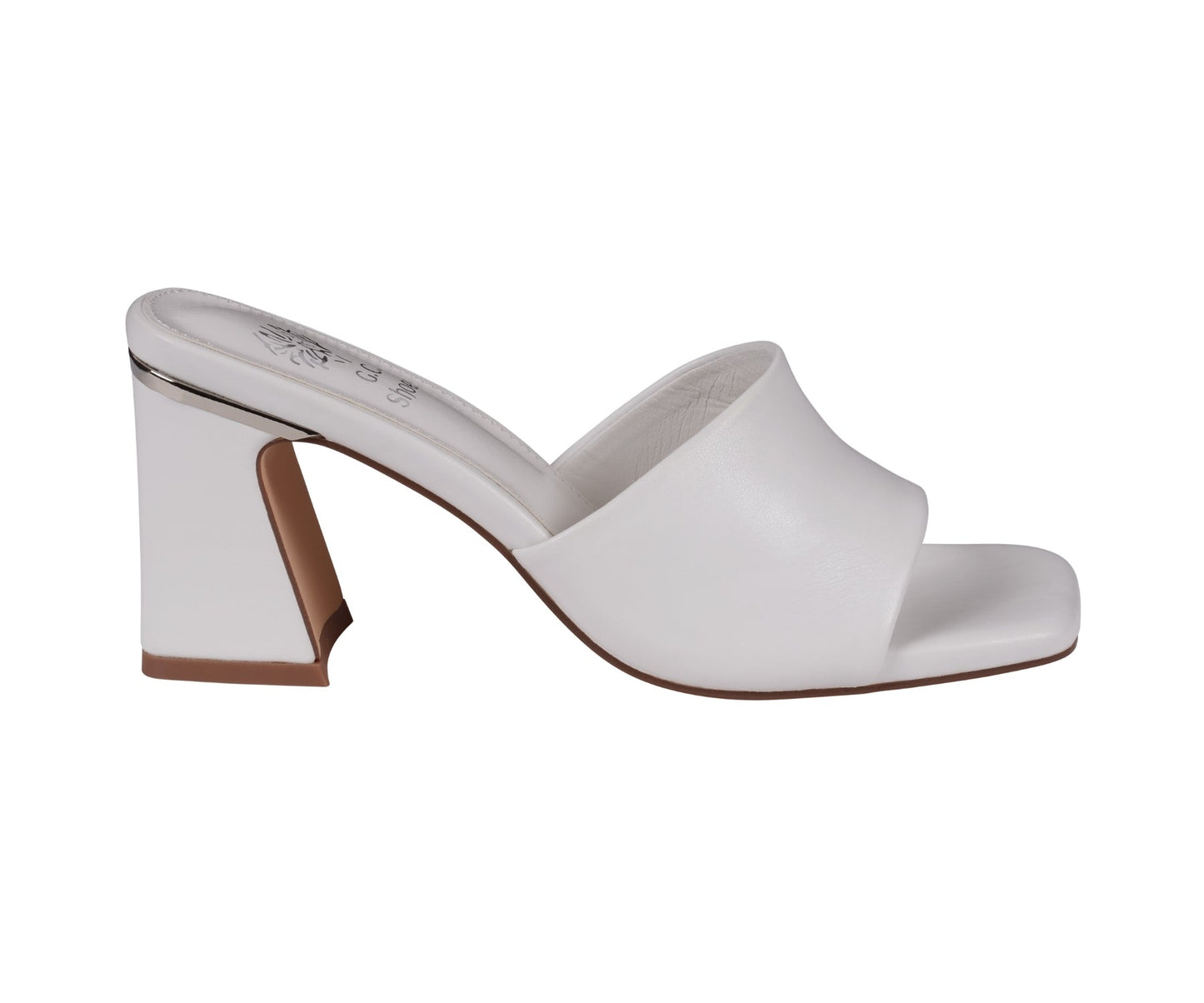 Sandalias de tacón para mujer Soho blancas con puntera cuadrada