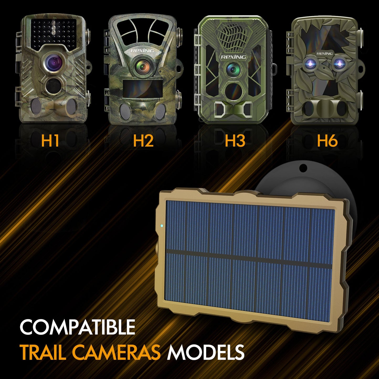 Panel solar universal Rexing para cámaras de caza