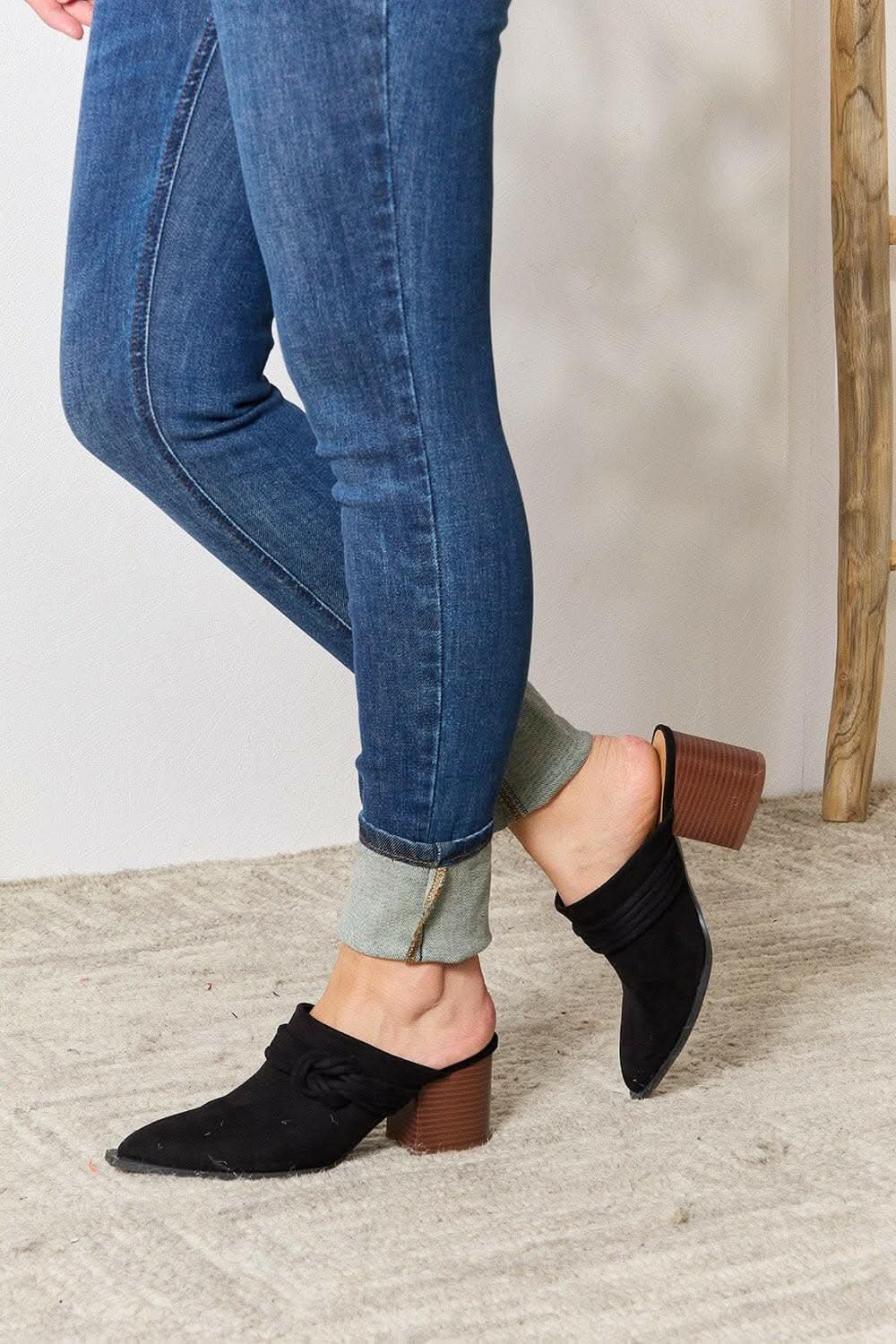 Shoes Trendsi Braided Mules Women's Sophisticated Heels Fashionable Slip-Ons