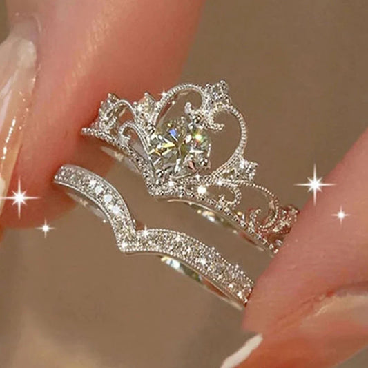 Anillos de tiara brillantes