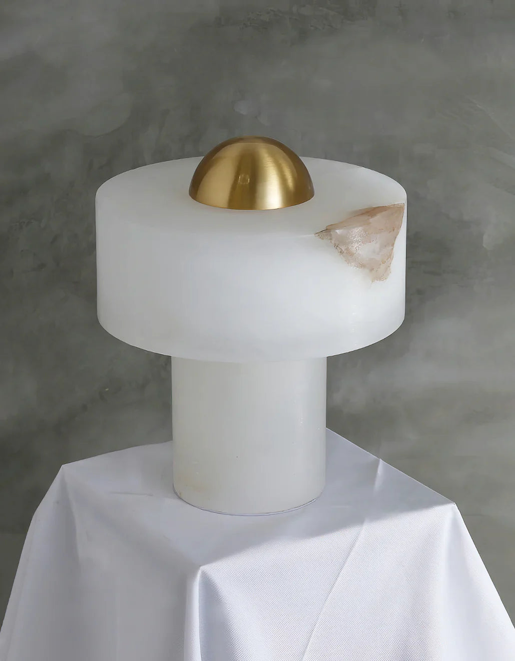 Lámpara de Mesa de Alabastro de Piedra