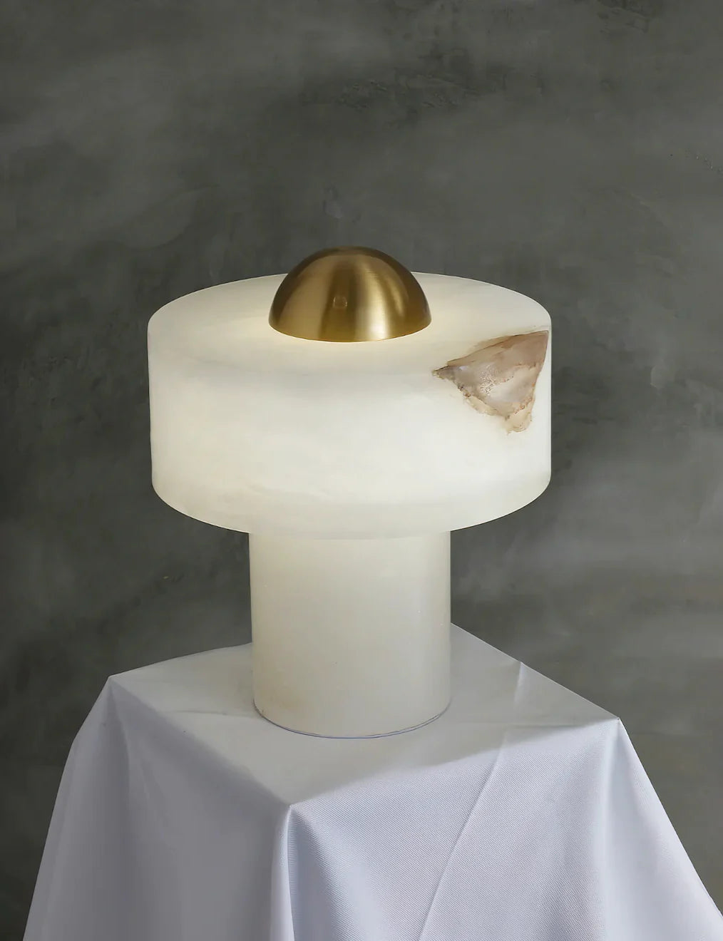 Lámpara de Mesa de Alabastro de Piedra